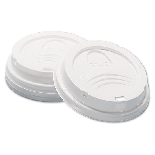Dixie Dome Hot Drink Lids, Fits 8 oz Cups, White, 100/Sleeve, 10 Sleeves/Carton (DXED9538)
