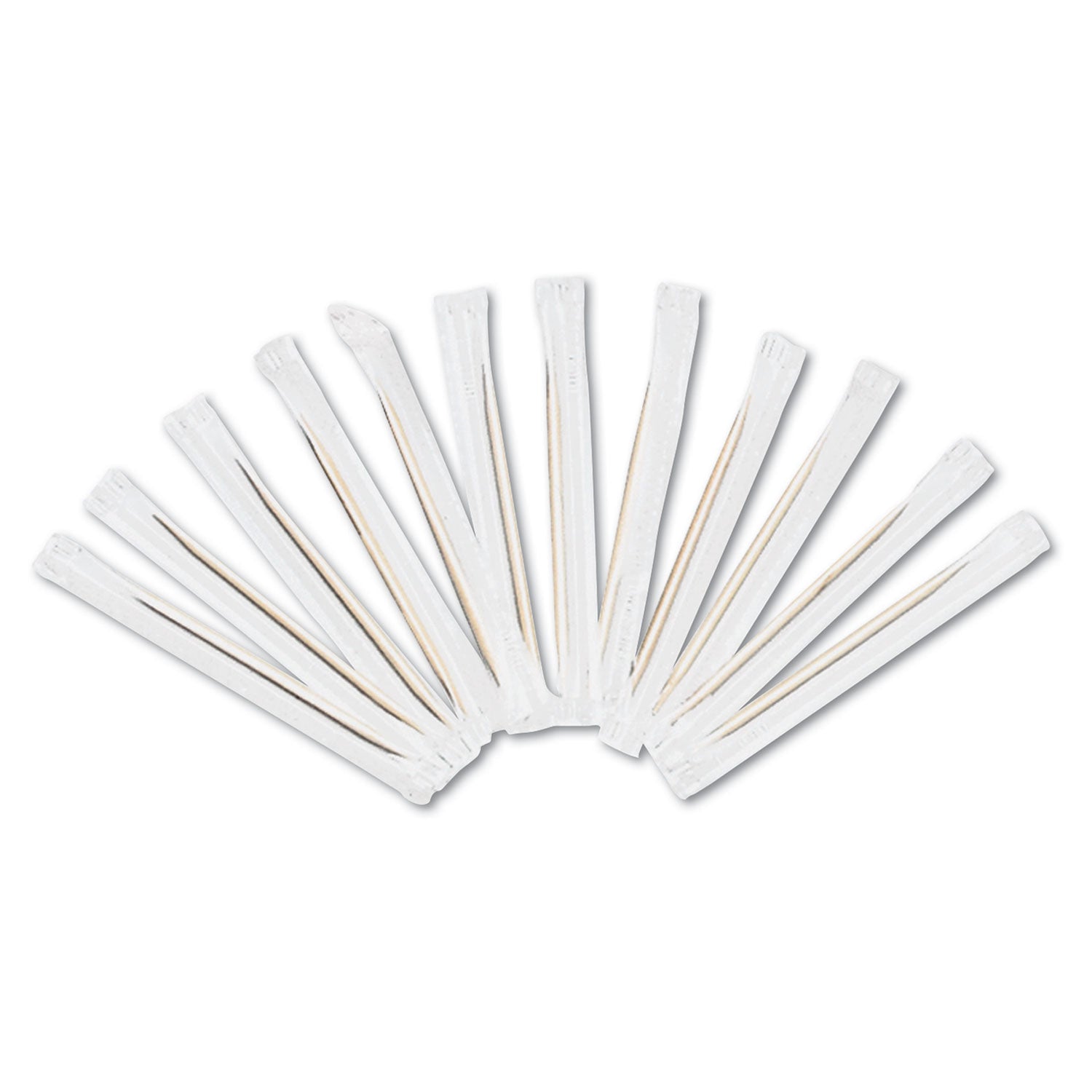 AmerCareRoyal Cello-Wrapped Round Wood Toothpicks, 2.5", Natural, 1,000/Box, 15 Boxes/Carton (RPPRIW15)