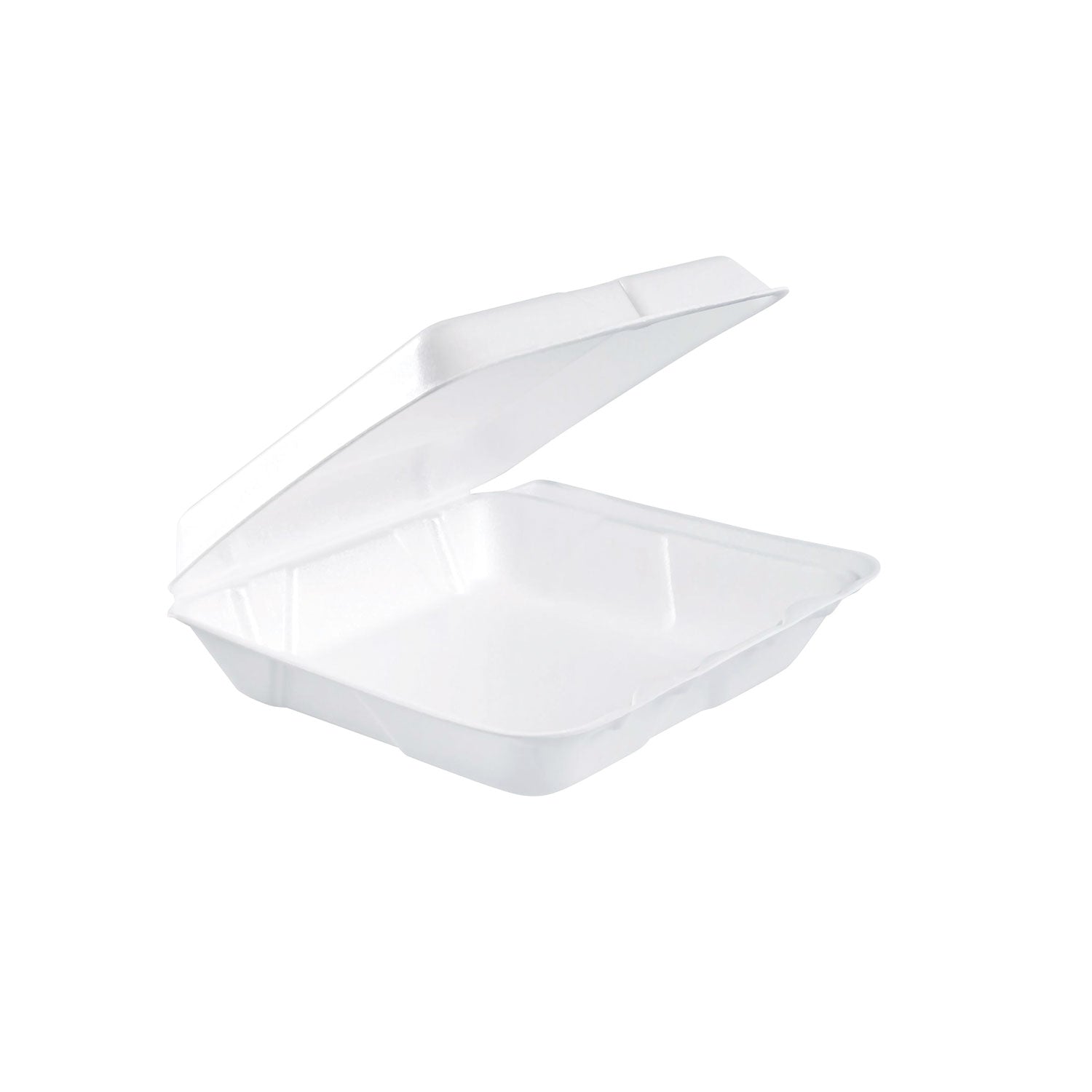 Dart Foam Hinged Lid Containers, 7.5 x 8 x 2.2, White, 200/Carton (DCC80HT1R)