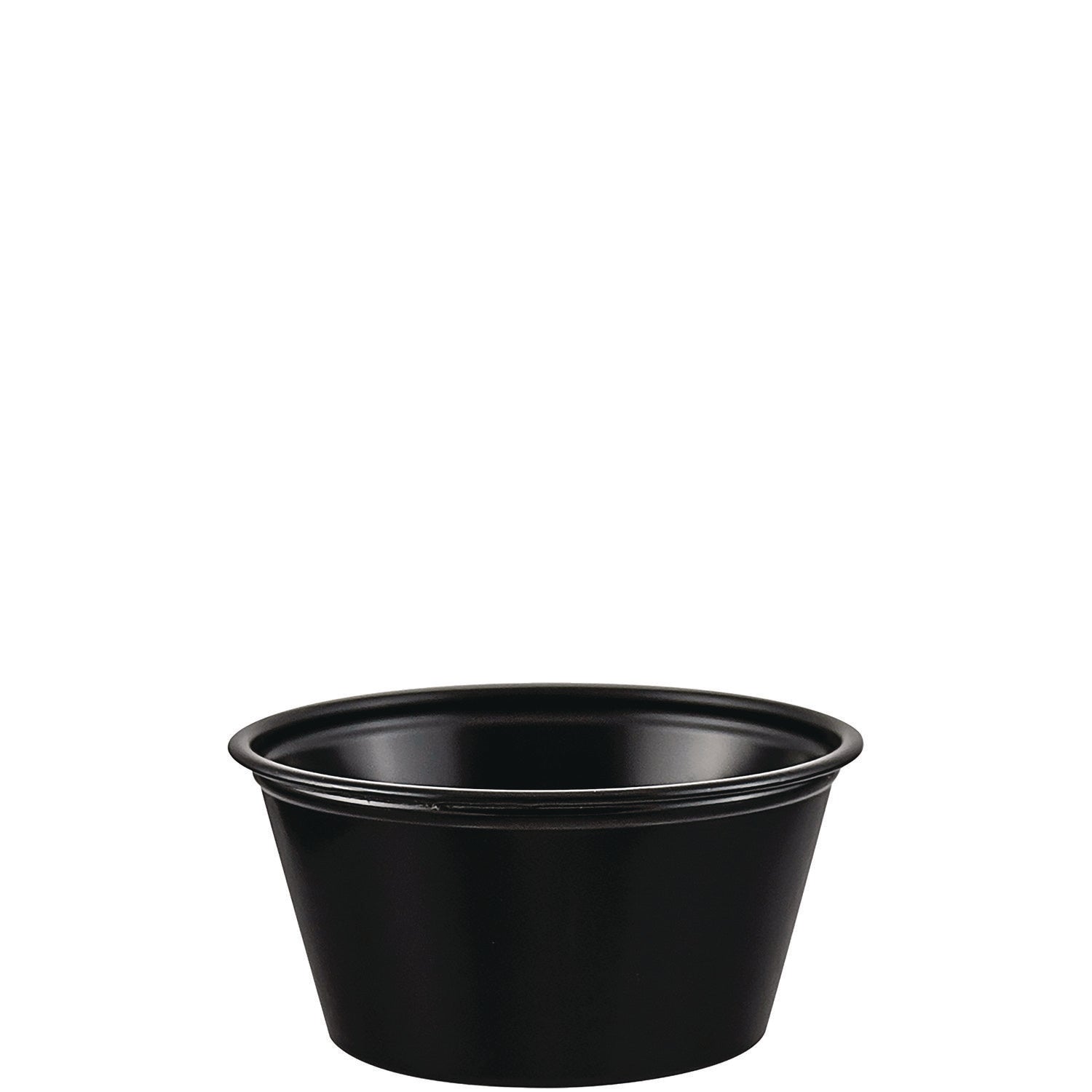 Dart Polystyrene Portion Cups, 2 oz, Black, 250/Bag, 10 Bags/Carton (DCCP200BLK)