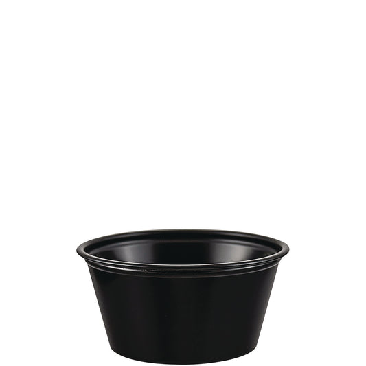 Dart Polystyrene Portion Cups, 2 oz, Black, 250/Bag, 10 Bags/Carton (DCCP200BLK)
