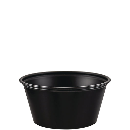 Dart Polystyrene Portion Cups, 3.25 oz, Black, 250/Bag, 10 Bags/Carton (DCCP325BLK)