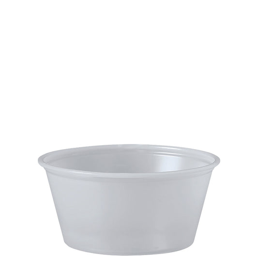 Dart Polystyrene Portion Cups, 3.25 oz, Translucent, 250/Bag, 10 Bags/Carton (DCCP325N)