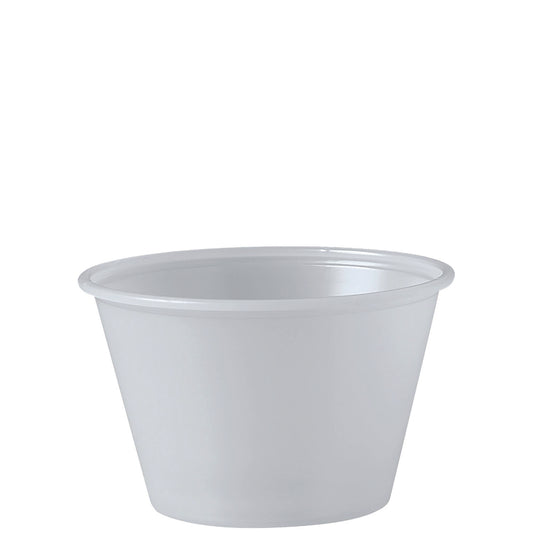 Dart Polystyrene Portion Cups, 4 oz, Translucent, 250/Bag, 10 Bags/Carton (DCCP400N)