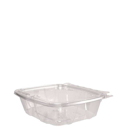 Dart ClearPac SafeSeal rPET Tamper-Resistant Container, ProPlanet Seal, Flat Lid, 24oz, 6.4 x 1.9 x 7.1, Clear, 100/Bag, 2 Bags/CT (DCCCH24DEF)