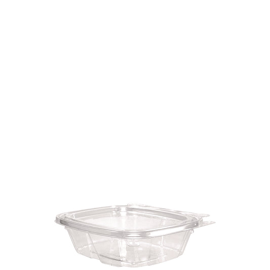 Dart ClearPac SafeSeal Tamper-Resistant/Evident Containers, Flat Lid, 8 oz, 4.9 x 1.4 x 5.5, Clear, Plastic, 100/Bag, 2 Bags/CT (DCCCH8DEF)