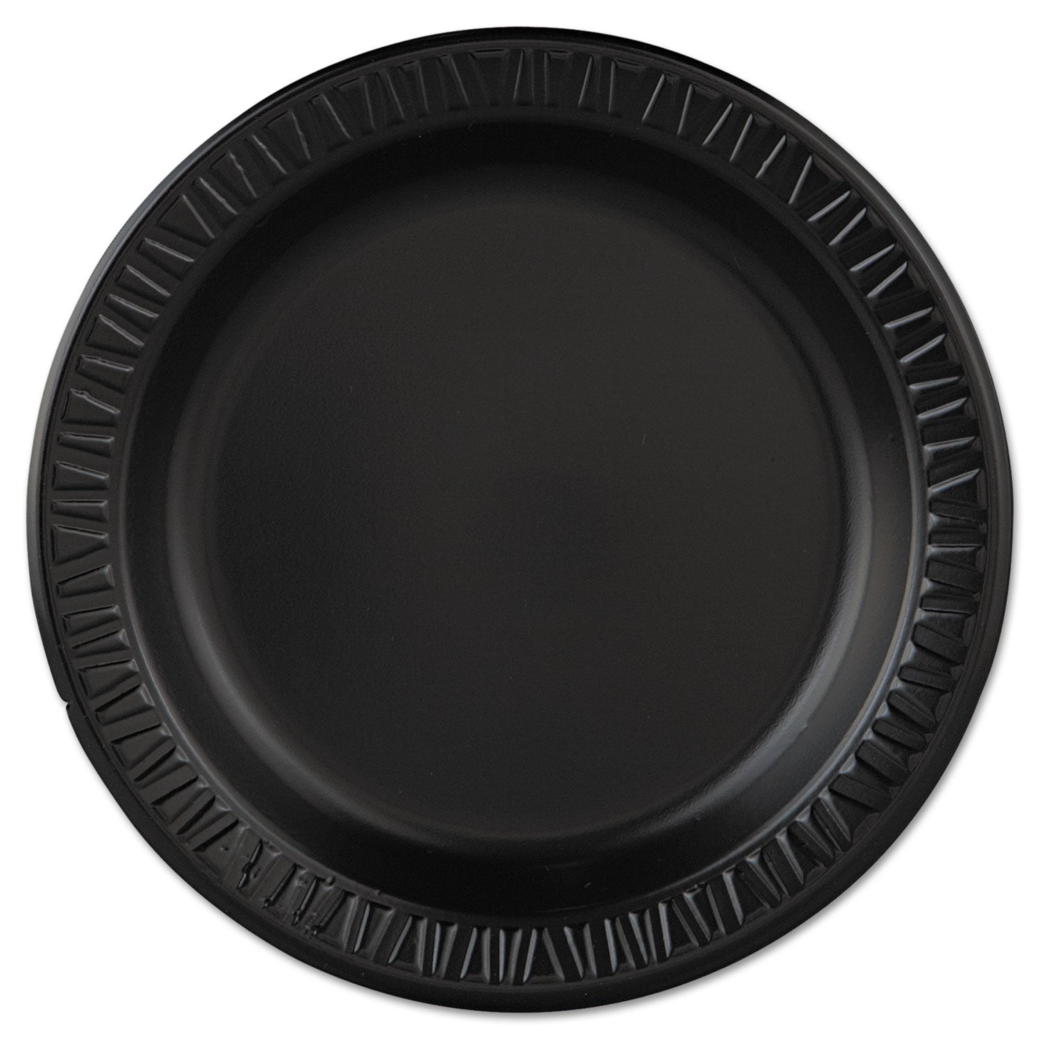 Dart Quiet Classic Laminated Foam Dinnerware, Plate, 9" Dia, Black, 125/pack, 4 Packs/carton (DCC9PBQR)