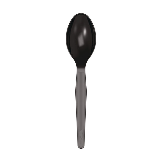 Dixie Mediumweight Polystyrene Wrapped Cutlery, Teaspoon, Black, 1,000/Carton (DXETM53C1)