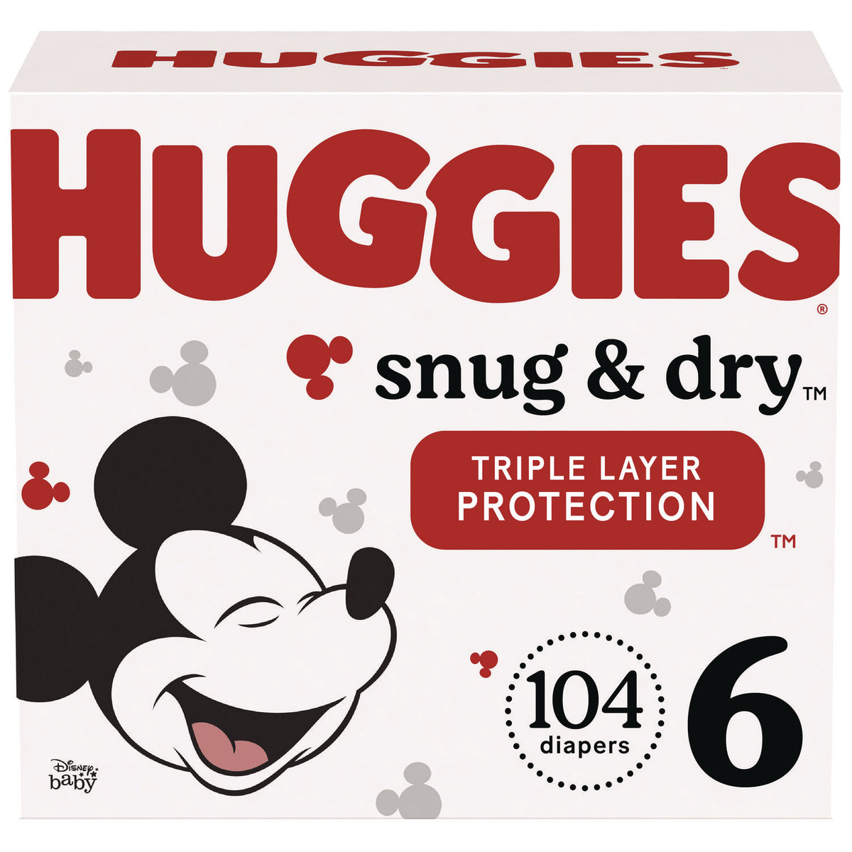 Huggies Sung and Dry Diapers, Size 6, 35+ lbs, 104/Carton (56459)