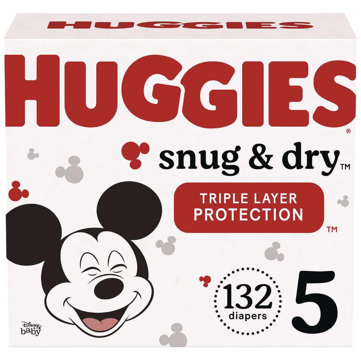 Huggies Snug and Dry Diapers, Size 5, 27+ lbs, 132/Carton (56458)