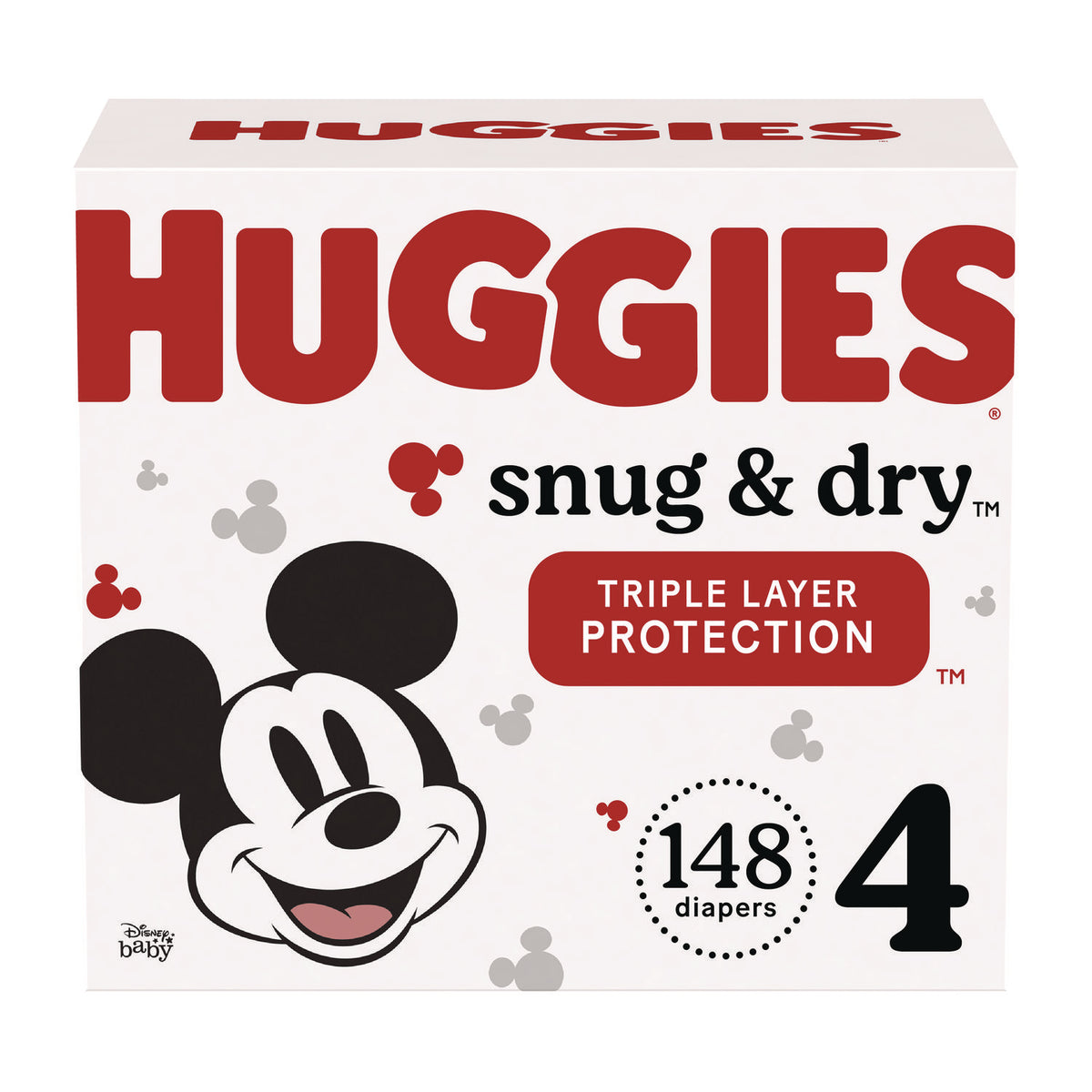 Huggies Snug and Dry Diapers, Size 4, 22 lbs to 37 lbs, 148/Carton (56457)