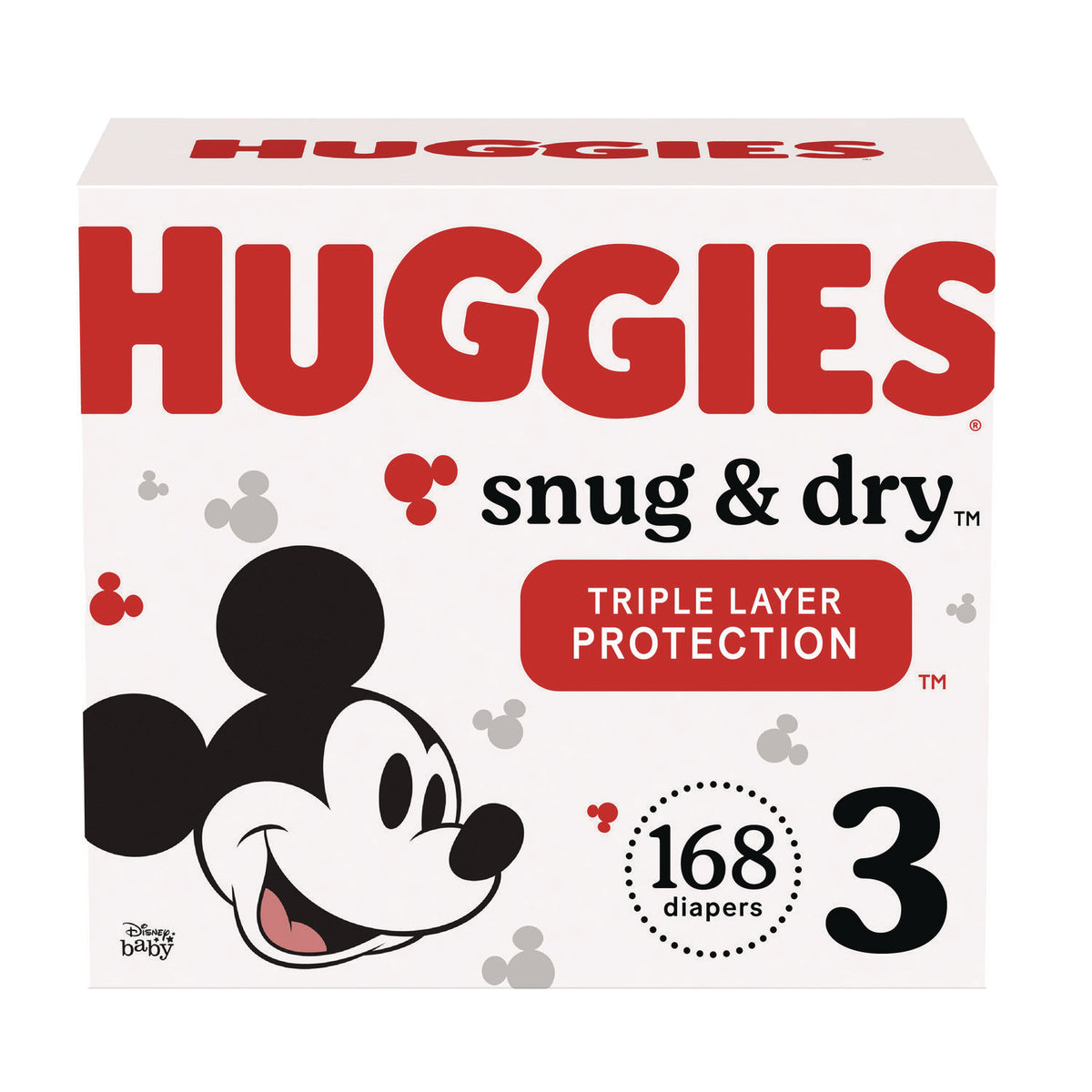 Huggies Snug and Dry Diapers, Size 3, 16 lbs to 28 lbs, 168/Carton (56456)
