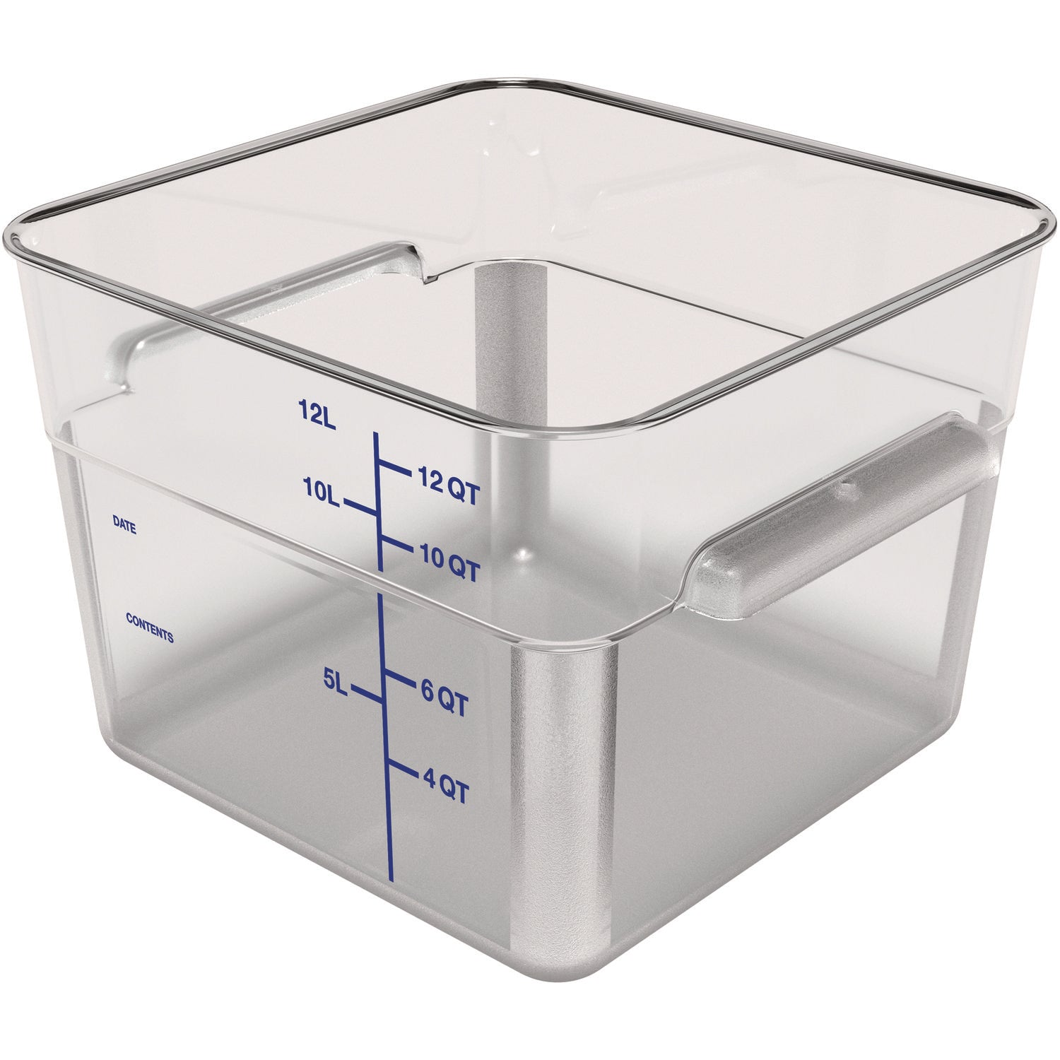 Carlisle Squares Polycarbonate Food Storage Container, 12 qt, 11.13 x 11.13 x 8.25, Clear, Plastic (CFS1195407)