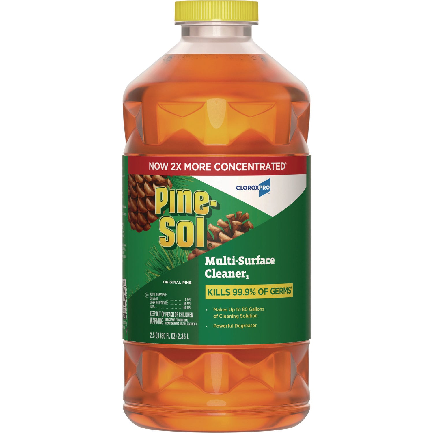 Pine-Sol CloroxPro Multi-Surface Cleaner Disinfectant Concentrated, Original Pine, 80 oz Bottle (CLO60606EA)