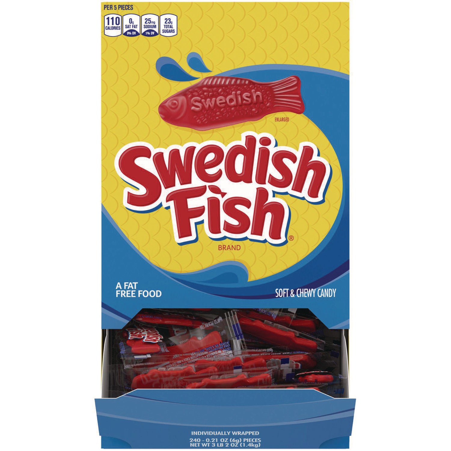 Swedish Fish Grab-and-Go Candy Snacks In Reception Box, 240-Pieces/Box (CDB43146)