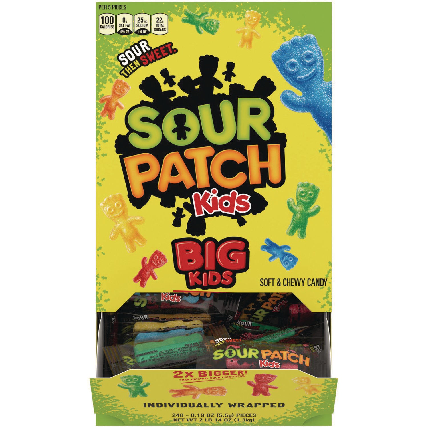 Sour Patch Kids Fruit Flavored Candy, Grab-and-Go, 240-Pieces/Box (CDB43147)