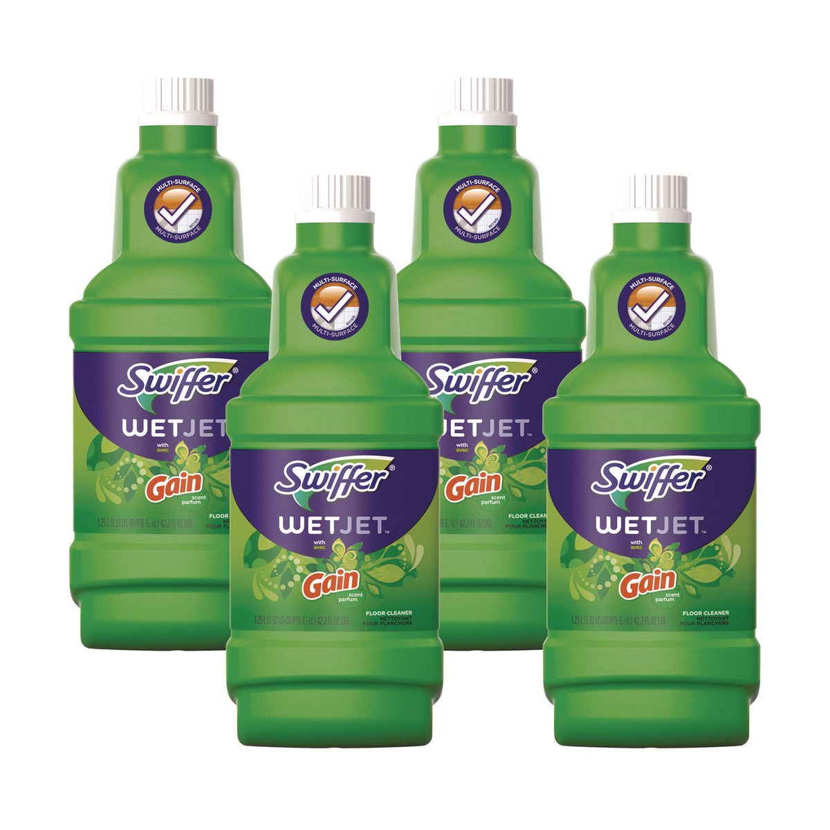 Swiffer WetJet System Cleaning-Solution Refill, Original Scent, 1.25 L Bottle, 4/Carton (PGC77809)