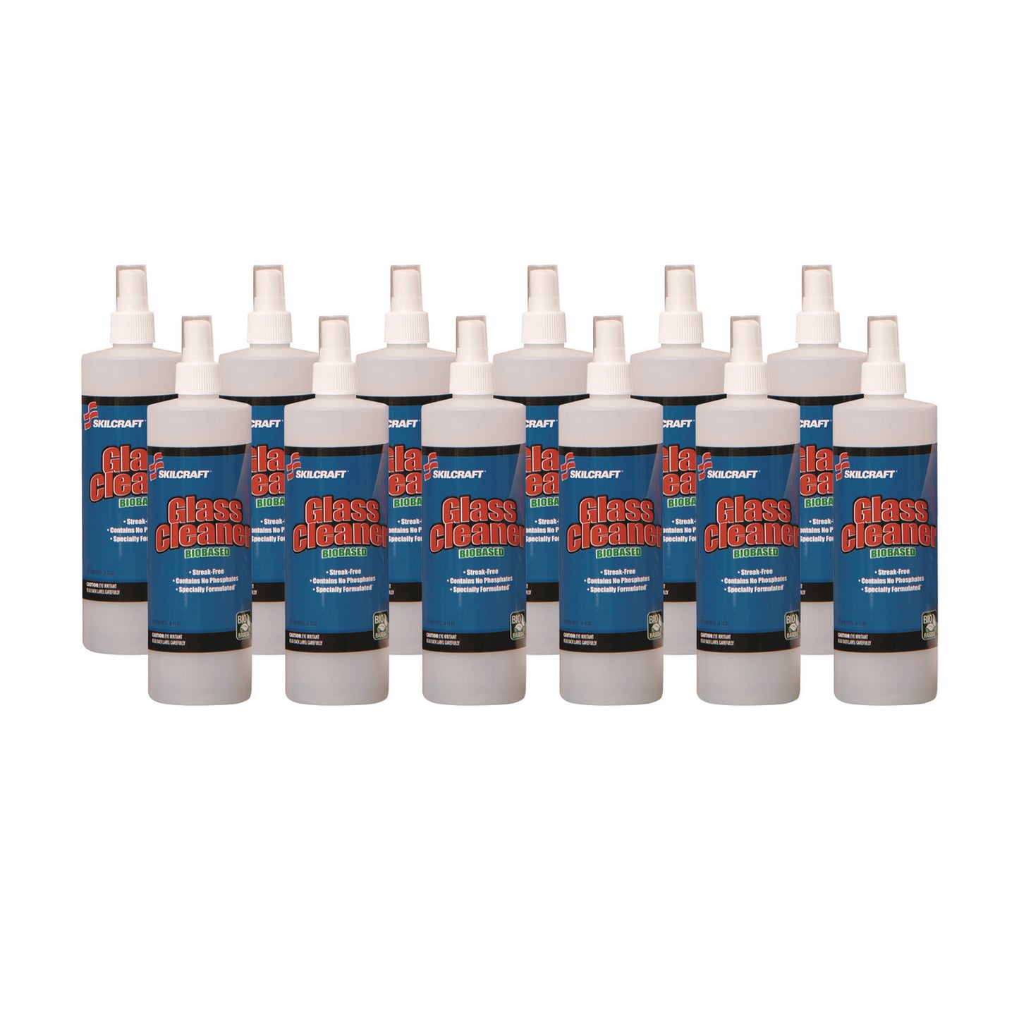 AbilityOne 7930013268110, SKILCRAFT Glass Cleaner, Ammonia Based, 16 oz Spray Bottle, 12/Carton