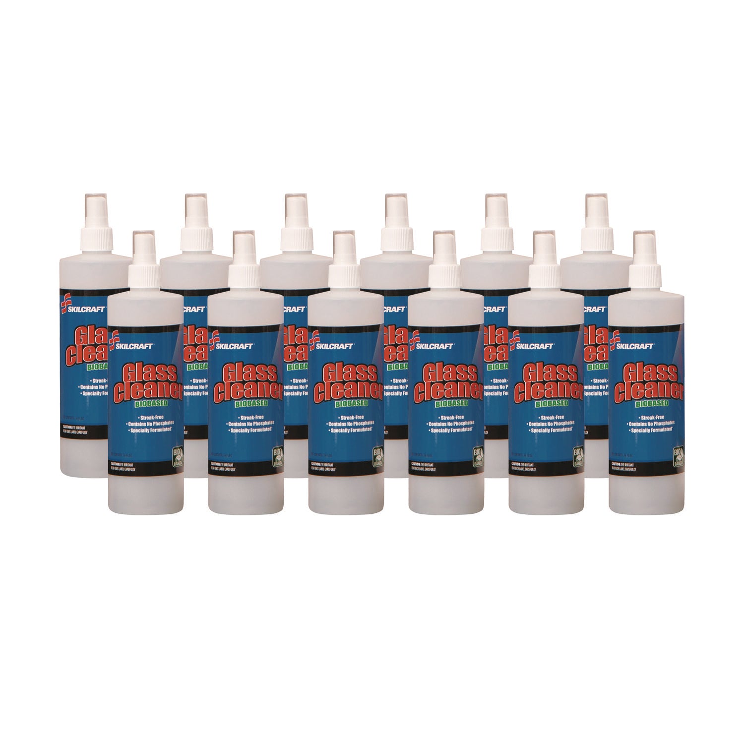 AbilityOne 7930013268110, SKILCRAFT Glass Cleaner, Ammonia Based, 16 oz Spray Bottle, 12/Carton