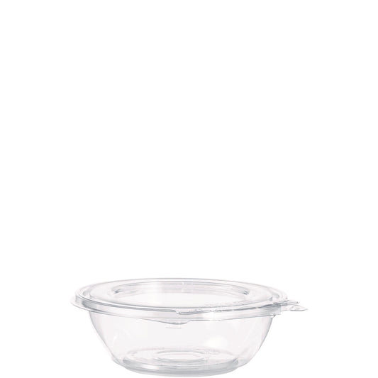 Dart SafeSeal Tamper-Resistant, Tamper-Evident Bowls with Flat Lid, 8 oz, 5.5" Diameter x 1.7" h, Clear, 240/Carton (DCCCTR8BF)