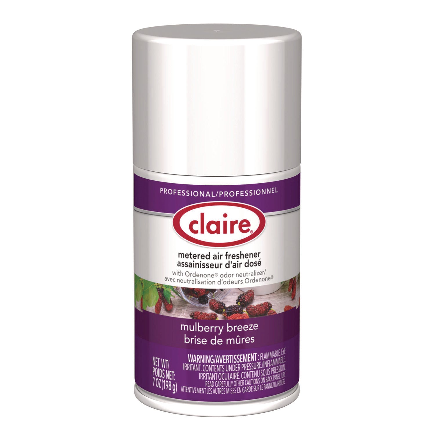 Claire Metered Air Freshener, Mulberry Scent, 7 oz Aerosol Spray, 12/Carton (CGC106)