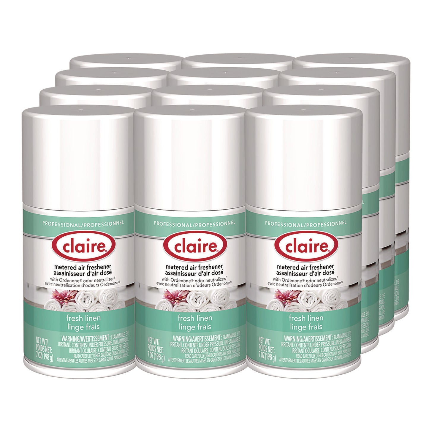 Claire Metered Air Freshener, Fresh Linen, 11 oz Aerosol Spray, 12/Carton (CGC110)
