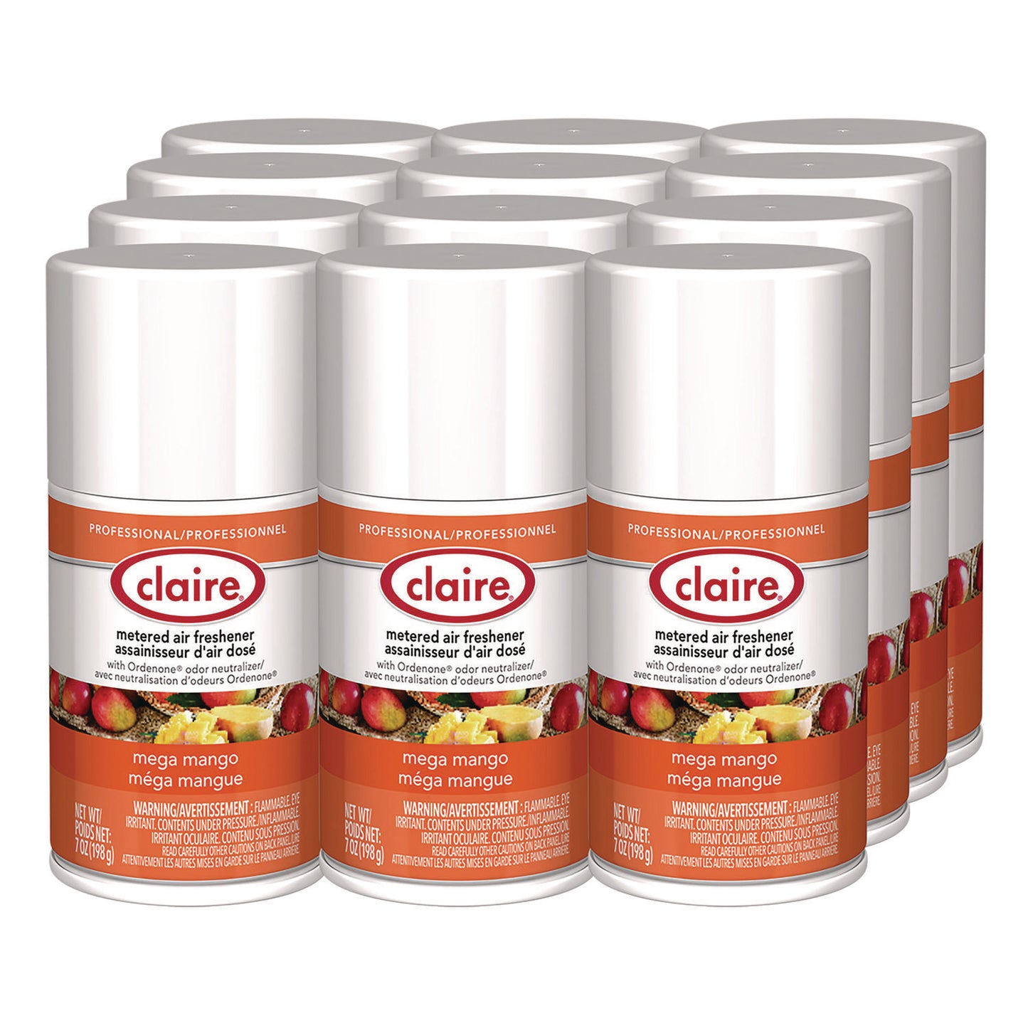 Claire Metered Air Freshener, Mango, 11 oz Aerosol Spray, 12/Carton (CGC116)