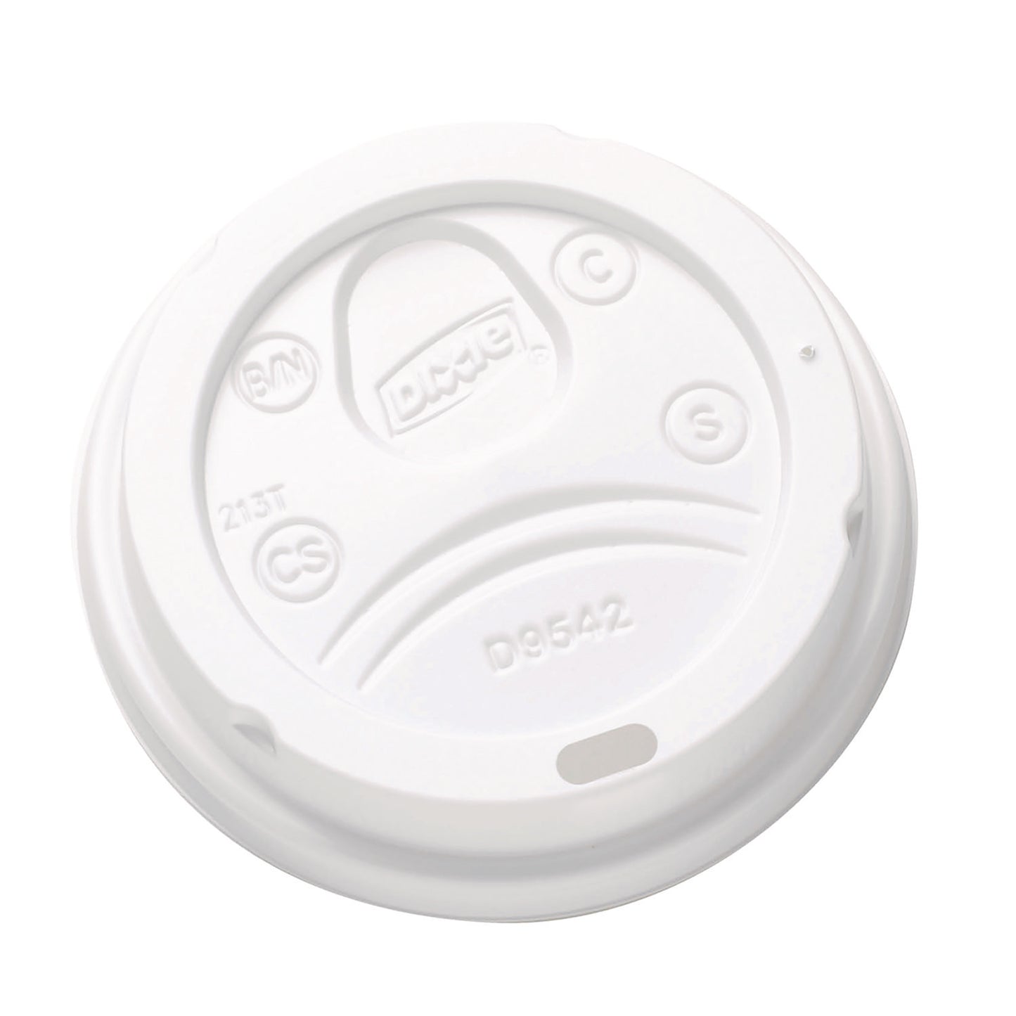 Dixie Dome Drink-Thru Lids, Fits 10 oz to 16 oz Paper Hot Cups, White, 1,000/Carton (DXED9542)