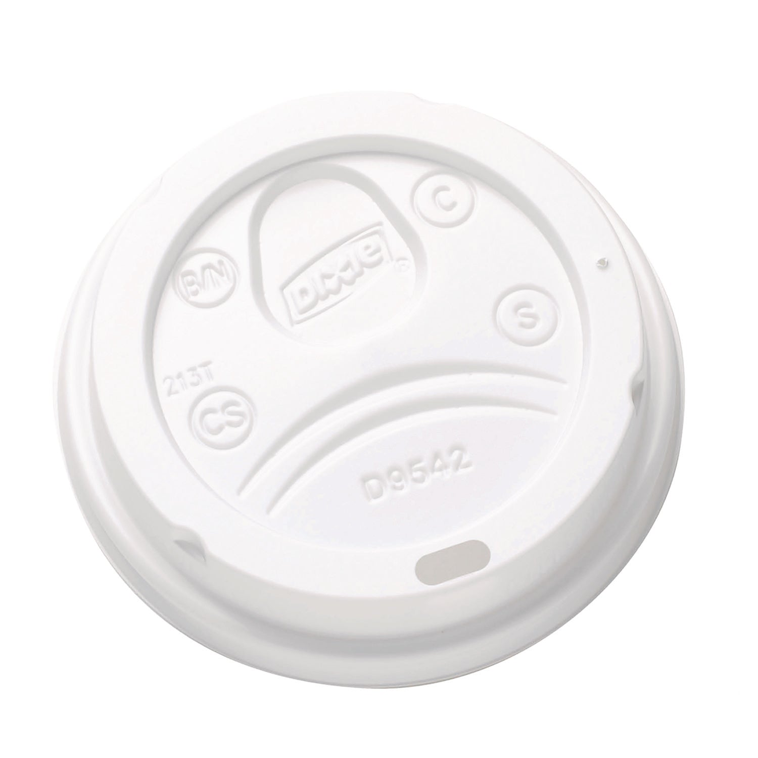 Dixie Dome Drink-Thru Lids, Fits 10 oz to 16 oz Paper Hot Cups, White, 1,000/Carton (DXED9542)