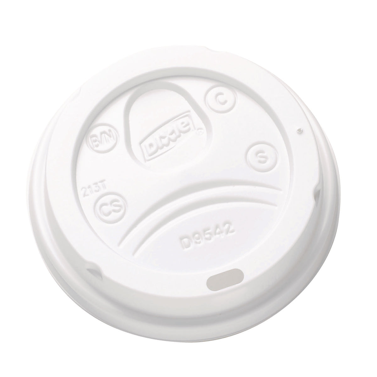 Dixie Dome Drink-Thru Lids, Fits 10 oz to 16 oz Paper Hot Cups, White, 1,000/Carton (DXED9542)