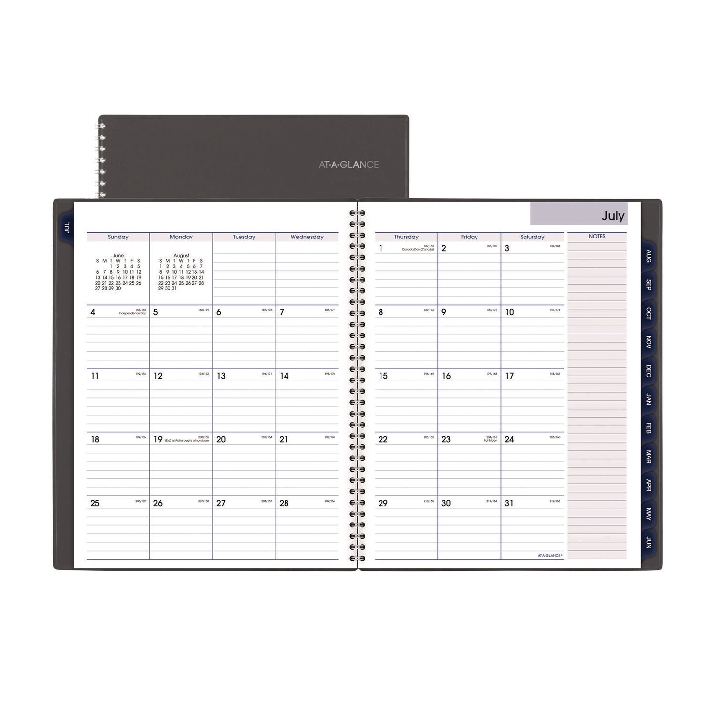 AT-A-GLANCE DayMinder Academic Weekly/Monthly Desktop Planner, 11 x 8.5, Charcoal Cover, 12-Month (July to June): 2024 to 2025 (AAGAYC52045)