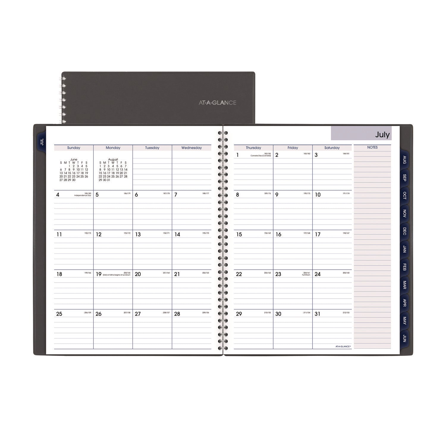 AT-A-GLANCE DayMinder Academic Weekly/Monthly Desktop Planner, 11 x 8.5, Charcoal Cover, 12-Month (July to June): 2024 to 2025 (AAGAYC52045)