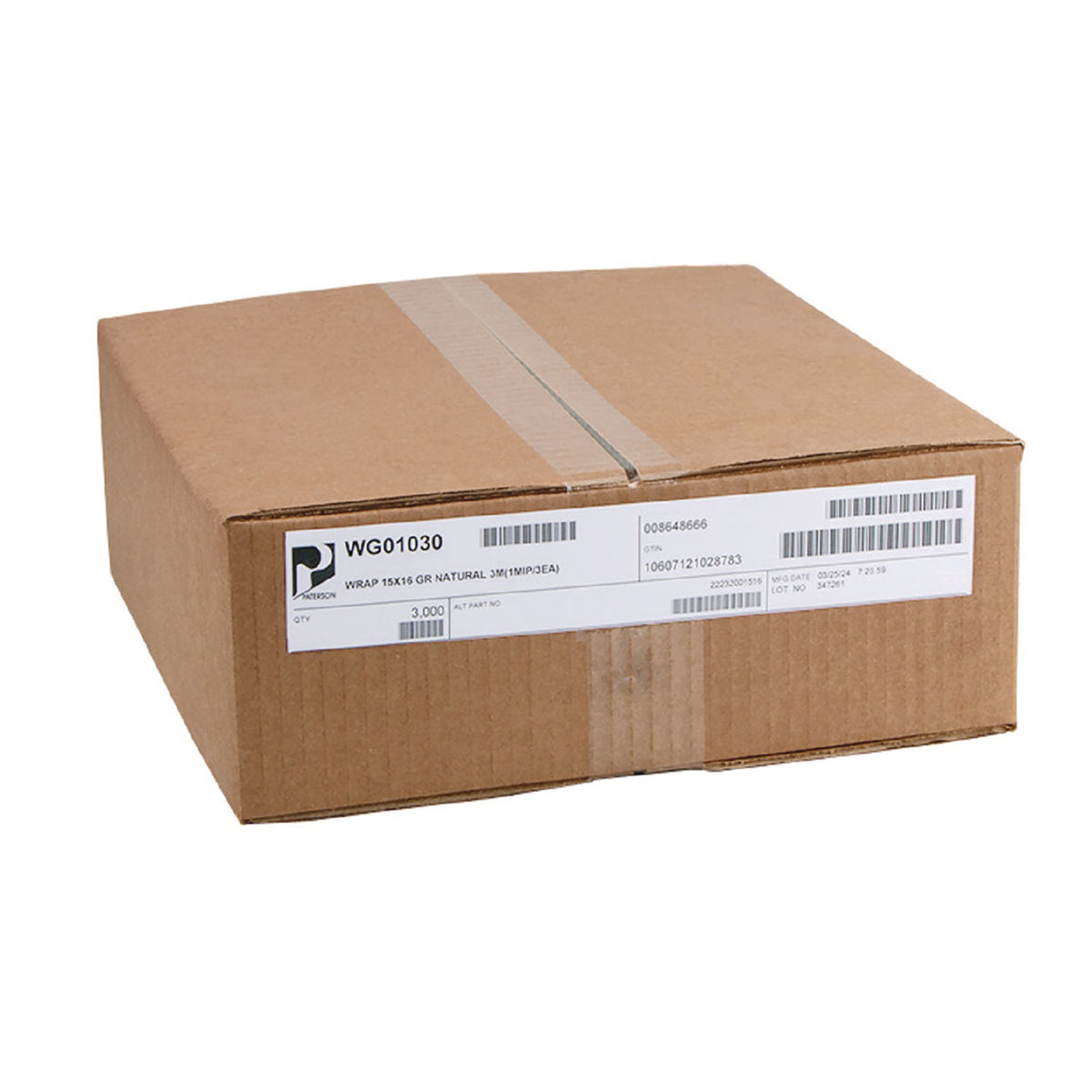 Paterson Grease-Resistant Food Wrap, 15" x 16", Natural, 3,000/Carton (PDHWG01030)