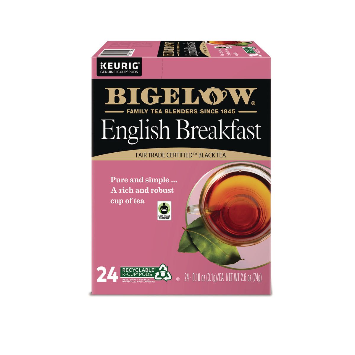 Bigelow English Breakfast Tea K-Cups Pack, 24/Box (GMT6080)