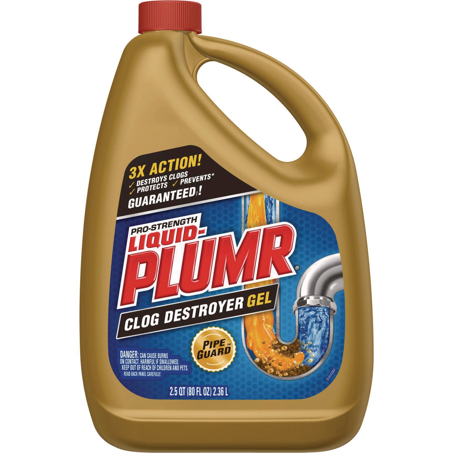 Liquid Plumr Pro-Strength Full Clog Destroyer Plus PipeGuard, Gel, 80 oz (CLO00228EA)