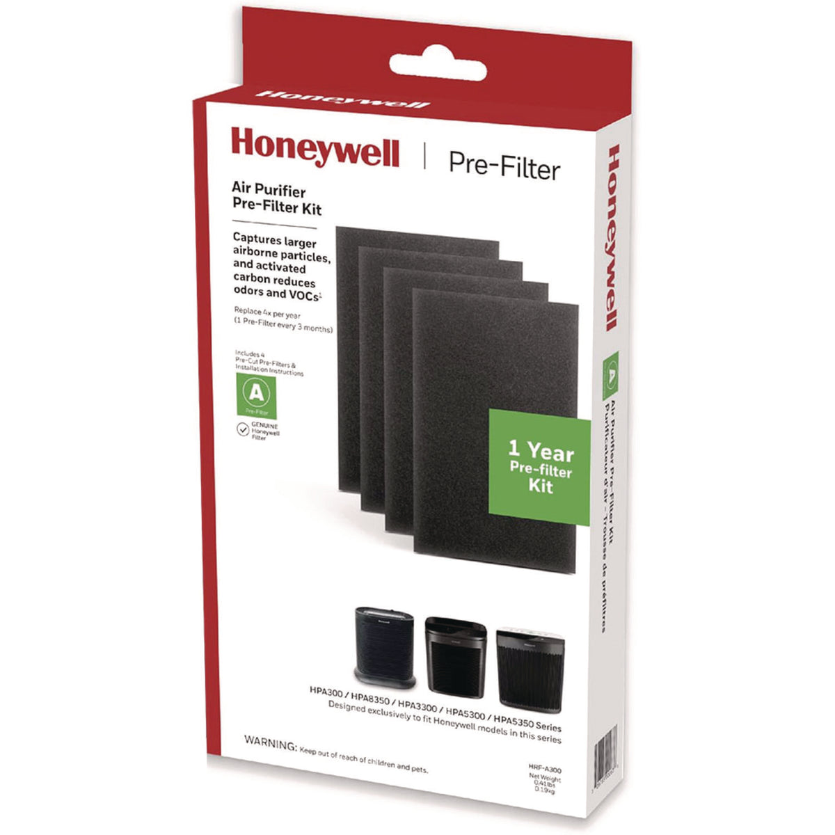 Honeywell Pre-Cut Carbon Pre-Filter, Box of 4 Filters (HWLHRFA300)