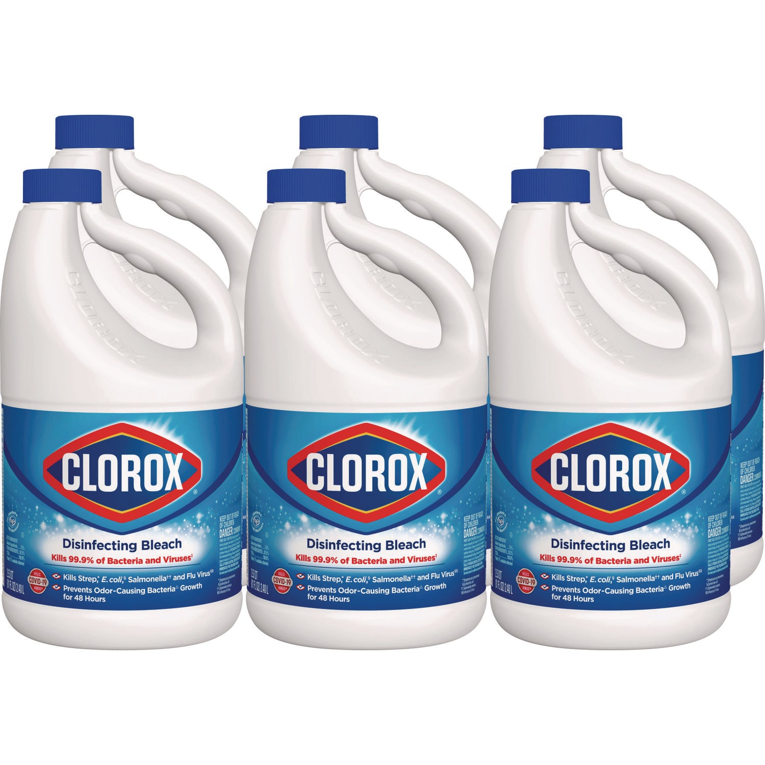 Clorox Concentrated Regular Disinfecting Bleach, 81 oz Bottle, 6/Carton (CLO32263)