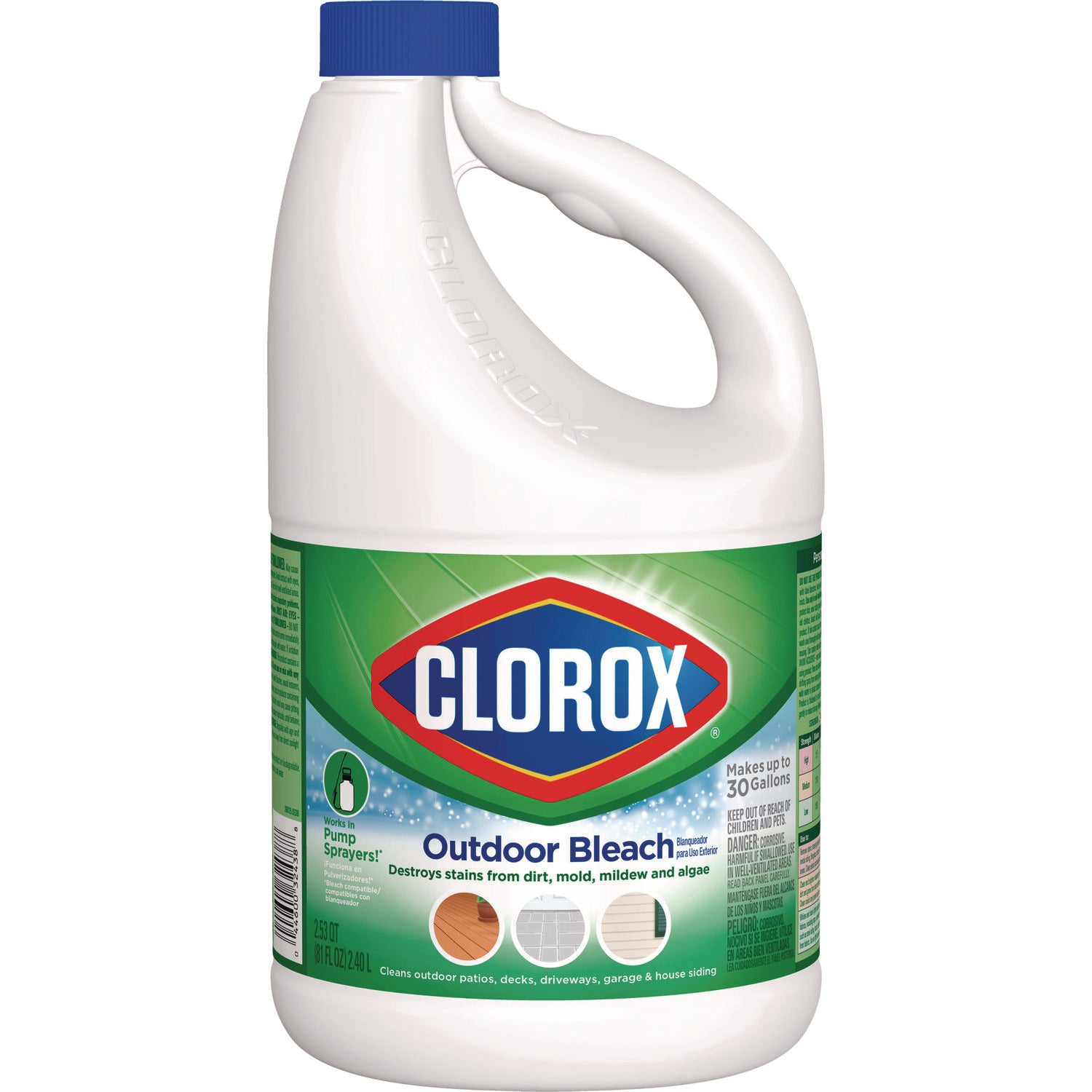 CloroxPro Results Concentrated Outdoor Bleach, 81 oz Bottle, 6/Carton (CLO32438)