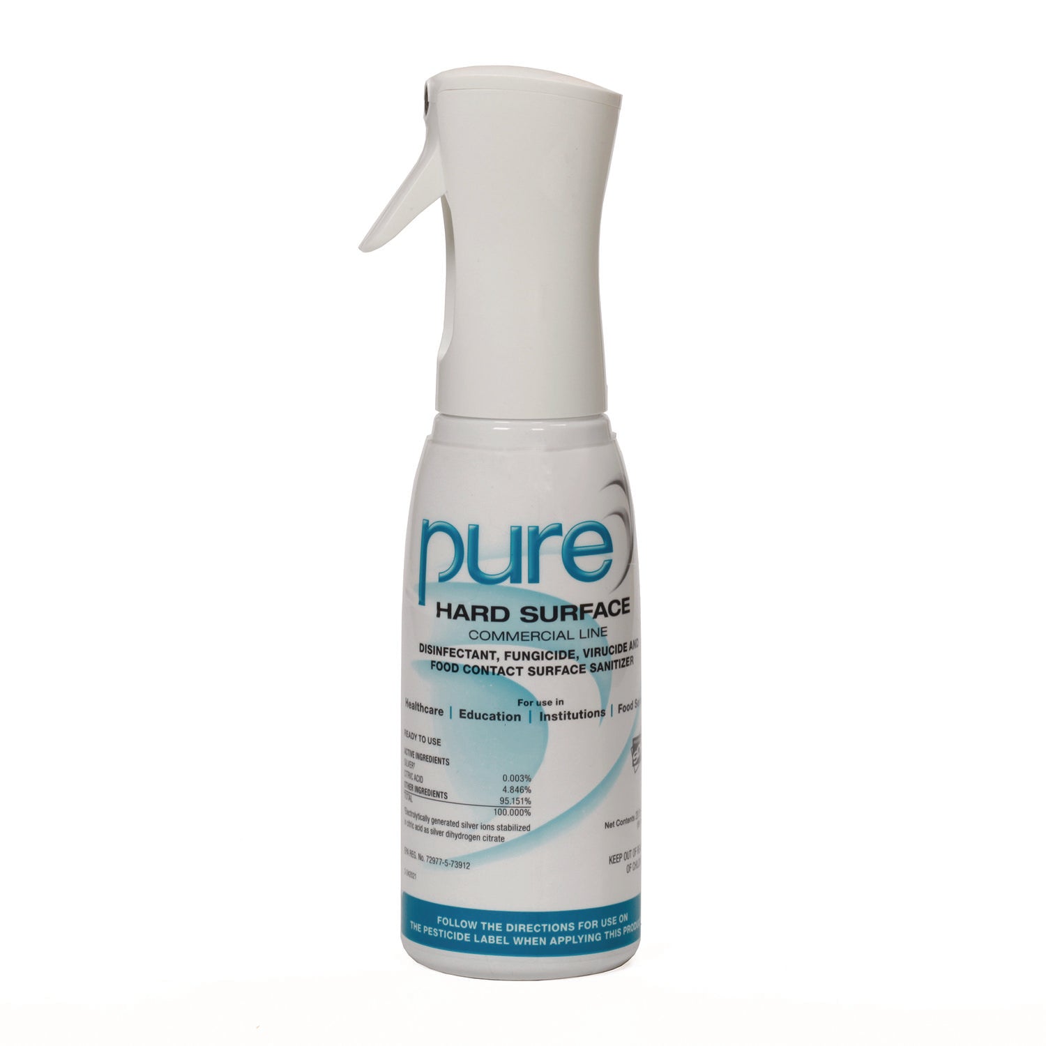 AbilityOne 8125017186096, PURE Pre-Labeled Empty Spray Bottle, 20 oz, White, 6/Box