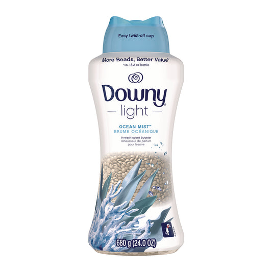 Downy Light In-Wash Scent Booster Beads, Ocean Mist Scent, 24 oz Pour Bottle (DNY08779)
