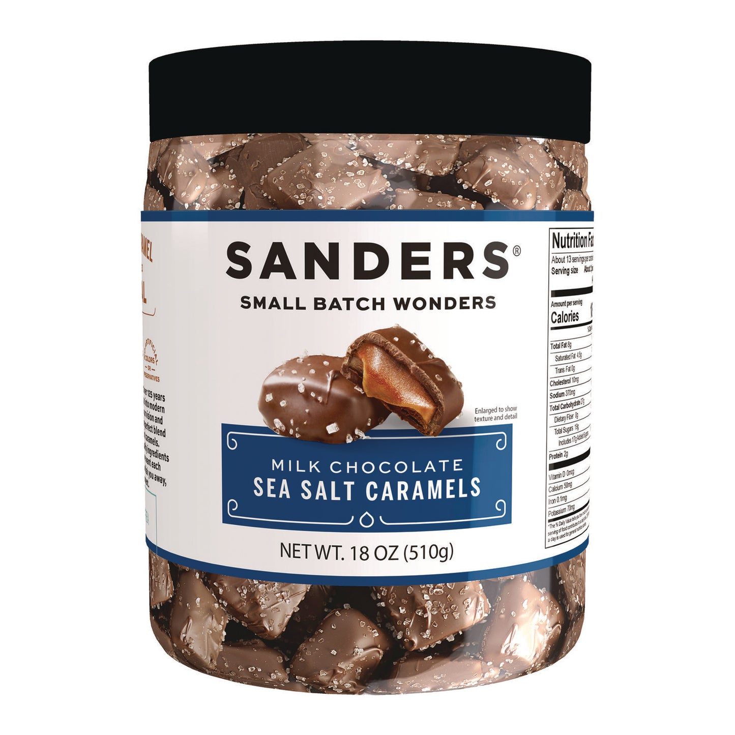 Performance Food Group Small Batch Wonders Milk Chocolate Sea Salt Caramels, 18 oz Tub (NDEMRY30986)