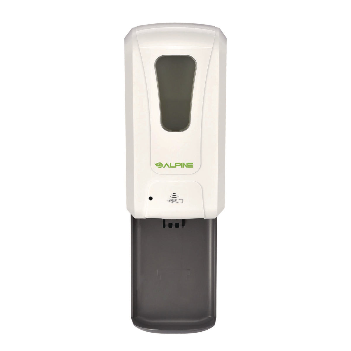 Alpine Wall Mount Automatic Gel Hand Sanitizer/Soap Dispenser with Drip Tray, 40 oz, 4.48 x 6 x 18.1, White (ALHALP430LT)