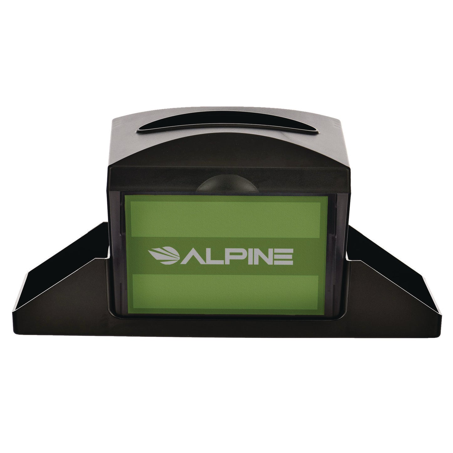 Alpine Interfold Table Top Dispenser Napkin Holder with Caddy, 6 x 14.17 x 6.5, Black (ALHALP4332C)