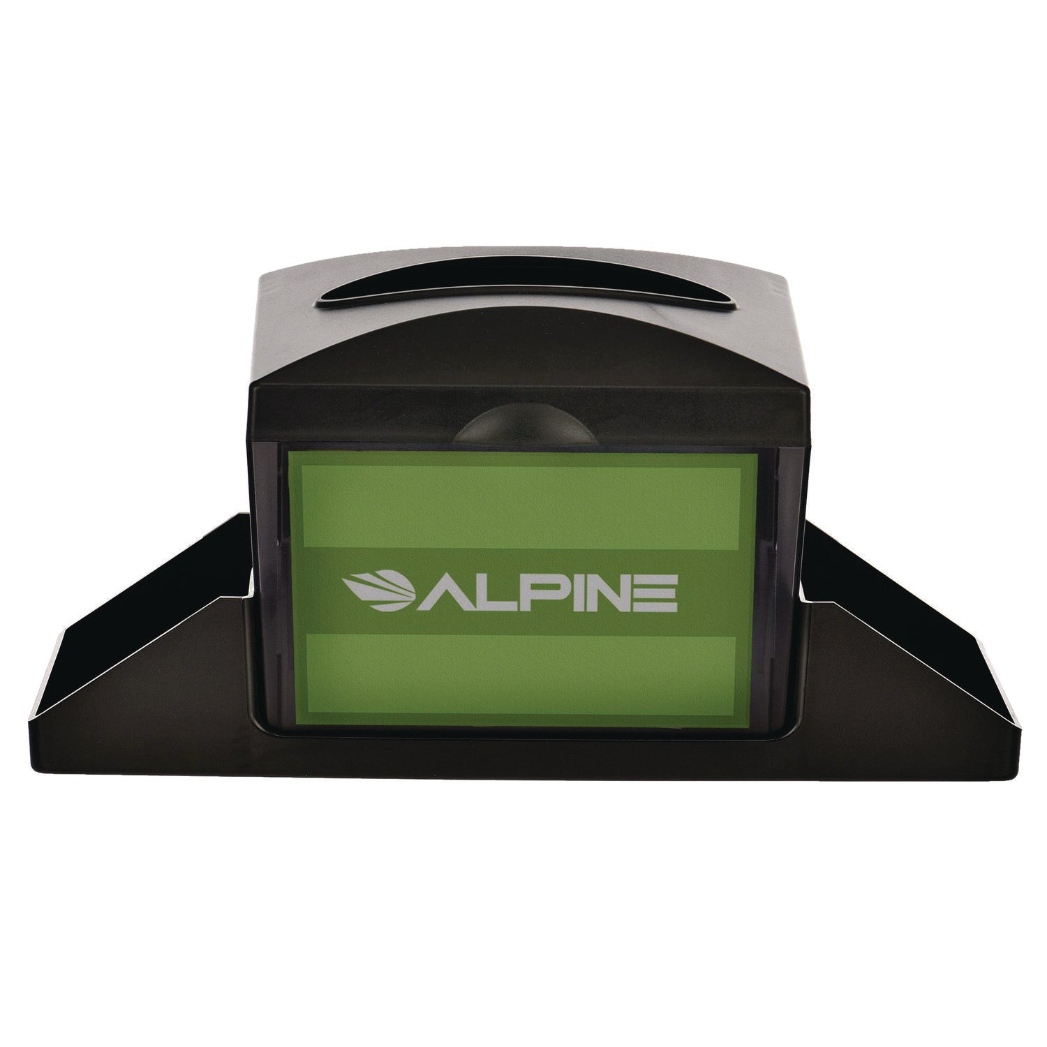 Alpine Interfold Table Top Dispenser Napkin Holder with Caddy, 6 x 14.17 x 6.5, Black (ALHALP4332C)