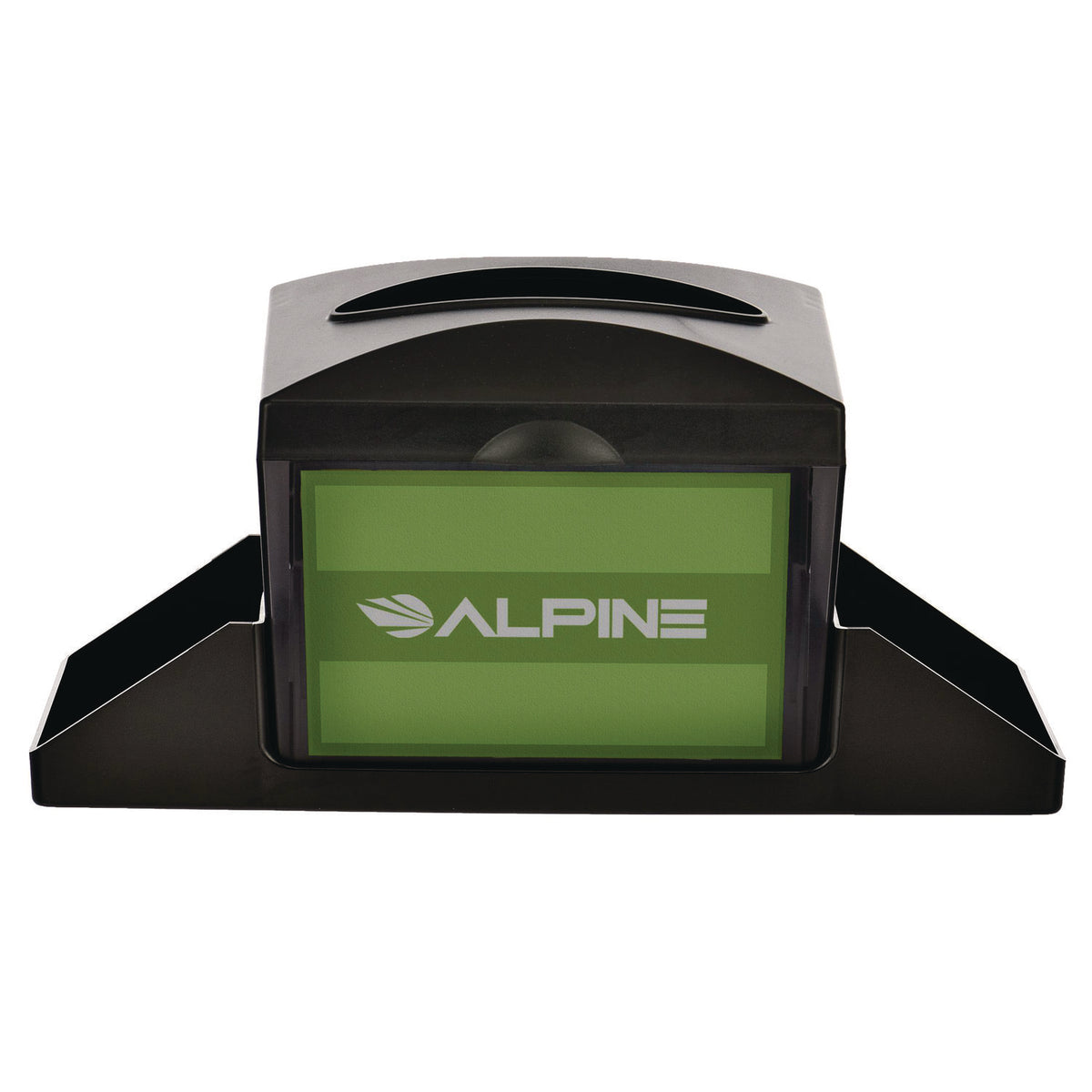 Alpine Interfold Table Top Dispenser Napkin Holder with Caddy, 6 x 14.17 x 6.5, Black (ALHALP4332C)