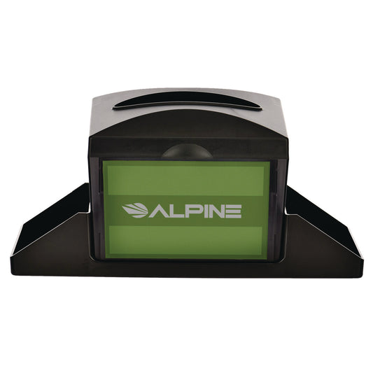 Alpine Interfold Table Top Dispenser Napkin Holder with Caddy, 6 x 14.17 x 6.5, Black (ALHALP4332C)