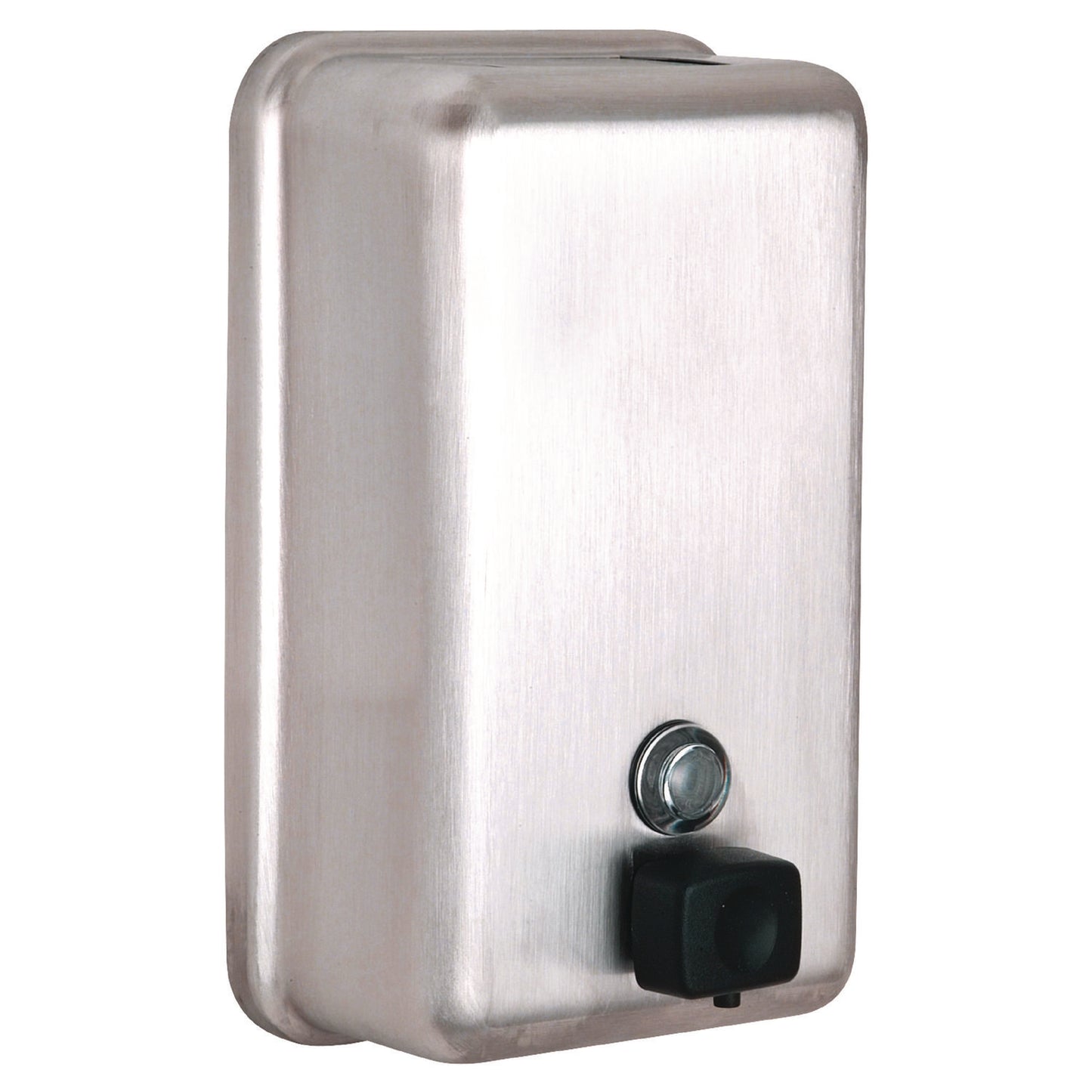 Alpine Vertical Manual Surface-Mounted Stainless Steel Liquid Soap Dispenser, 40 oz, 2.8 x 4.8 x 8.1, Brushed Stainless Steel (ALHALP423SSB)
