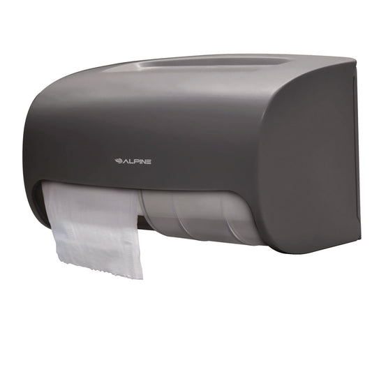 Alpine Side-by-Side Double Roll Toilet Tissue Dispenser, 6.3 x 6.3 x 10.3, Gray (ALHALP452GRY)