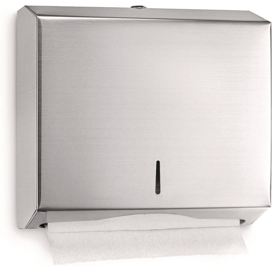 Alpine Horizontal C-Fold/Multi-Fold Paper Towel Dispenser, 10.2 x 4 x 11.2, Brushed Nickel (ALHALP481)