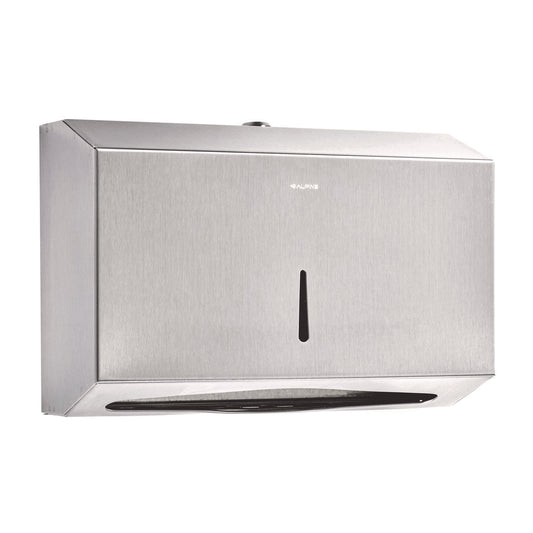 Alpine Horizontal C-Fold/Multi-Fold Paper Towel Dispenser, 7.08 x 3.93 x 10.82, Brushed Nickel (ALHALP481S)
